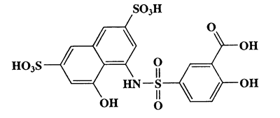 8-((4-Hydroxy-3-carboxy)phenylsulfonyl)amino-1-hydroxynaphthalene-3,6-disulfonic acid,Benzoic acid,2-hydroxy-5-[[(8-hydroxy-3,6-disulfo-1-naphthalenyl)amino]sulfonyl]-,CAS 68003-34-9,519.48,C17H13NO12S3