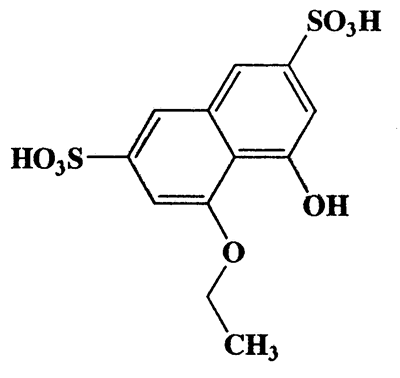 8-Ethoxy-1-naphthol-3,6-disulfonic acid,2,7-Naphthalenedisulfonic acid,4-ethoxy-5-hydroxy-,CAS 6837-94-1,348.35,C12H12O8S2