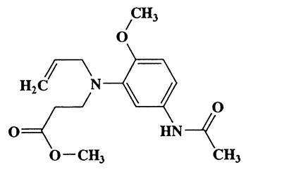 Methyl 3-((5-acetamido-2-methoxyphenyl)(allyl)amino)propanoatemethyl 3-((5-acetamido-2-methoxyphenyl)(allyl)amino)propanoate,306.36,C16H22N2O4