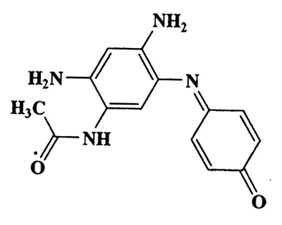 N-(2,4-Diamino-5-(4-oxocyclohexa-2,5-dienylideneamino)phenyl)acetamide,Acetamide,N-[2,4-diamino-5-[(4-oxo-2,5-cyclohexadien-1-ylidene)amino]phenyl]-,CAS 6201-71-4,270.29,C14H14N4O2