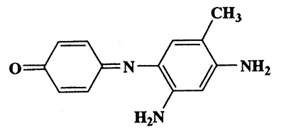 N-(2,4-diamino-5-methylphenyl)quinone imine,2,5-Cyclohexadien-1-one,4-[(2,4-diamino-5-methylphenyl)imino]-,CAS 121-23-3,227.26,C13H13N3O