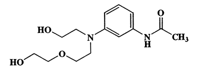 N-(3-((2-(2-hydroxyethoxy)ethyl)(2-hydroxyethyl)amino)phenyl)acetamide,Acetamide,N-[3-[[2-(2-hydroxyethoxy)ethyl](2-hydroxyethyl)amino]phenyl]-,CAS 55379-83-4,282.34,C14H22N2O4