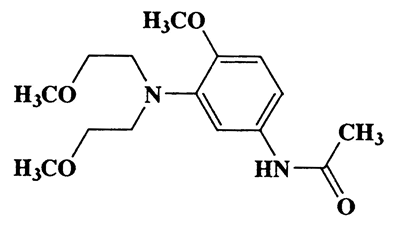 N-(3-(bis(2-methoxyethyl)amino)-4-methoxyphenyl)acetamide,Acetamide,N-[3-[bis(2-methoxyethyl)amino]-4-methoxyphenyl]-,CAS 24294-03-9,296.36,C15H24N2O4