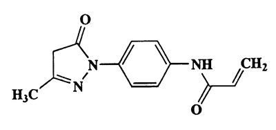 N-(4-(3-methyl-5-oxo-4,5-dihydropyrazol-1-yl)phenyl)acrylamide,2-Propenamide,N-[4-(4,5-dihydro-3-methyl-5-oxo-1H-pyrazol-1-yl)phenyl]-,CAS 79392-37-3,243.26,C13H13N3O2