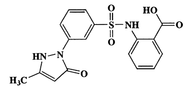 1-[3-(2-Carboxyphenylaminosulfonyl)phenyl]-3-methyl-5-pyrazolone,373.38,C17H15N3O5S