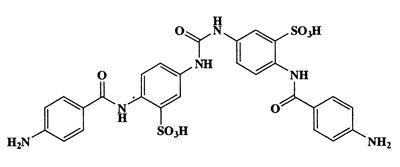 1,3-Bis(4-(4-aminobenzamido)-3-sulfophenyl)urea,Benzenesulfonic acid,5,5'-ureylenebis[2-(p-aminobenzamido)-,disodium salt],CAS 6527-68-0,640.64,C27H24N6O9S2