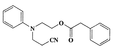 2-((2-Cyanoethyl)(phenyl)amino)ethyl 2-phenylacetate,Acetic acid,phenyl-,ester with 3-[N-(2-hydroxyethyl)anilino]propionitrile,CAS 24655-82-1,308.37,C19H20N2O2