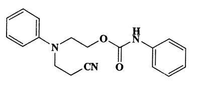 2-((2-Cyanoethyl)(phenyl)amino)ethyl phenylcarbamate,Propanenitrile,3-[phenyl[2-[[(phenylamino)carbonyl]oxy]ethyl]amino]-,CAS 56149-94-1,309.36,C18H19N3O2