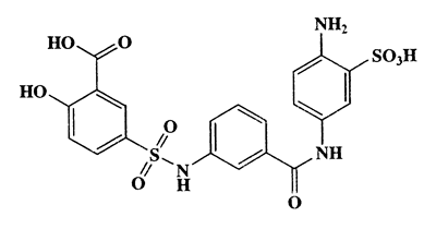 2-Hydroxy-5-[3-(3-sulfo-4-aminophenylcarbamoyl)phenylsulfamoyl]benzoic acid,507.49,C20H17N3O9S2