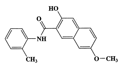 2'-Methyl-3-hydroxy-7-methoxy-2-naphthanilide,2-Naphthalenecarboxamide,3-hydroxy-7-methoxy-N-(2-methylphenyl)-,CAS 5538-57-8,307.34,C19H17NO3