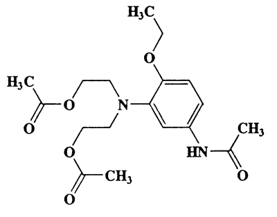 2,2'-((5-Acetamido-2-ethoxyphenyl)imino)diethyl diacetate,Acetamide,N-(3-(bis(2-(acetyloxy)ethyl)amino)-4-ethoxyphenyl)-,CAS 20249-05-2,366.41,C18H26N2O6