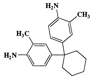4-(1-(4-Amino-3-methylphenyl)cyclohexyl)-2-methylbenzenamine,Benzenamine,4,4'-cyclohexylidenebis[2-methyl-,CAS 6442-08-6,294.43,C20H26N2