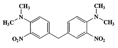 4-(4-(Dimethylamino)-3-nitrobenzyl)-N,N-dimethyl-2-nitrobenzenamine,Benzenamine,4,4'-methylenebis[N,N-dimethyl-2-nitro-,CAS 89-09-8,344.37,C17H20N4O4