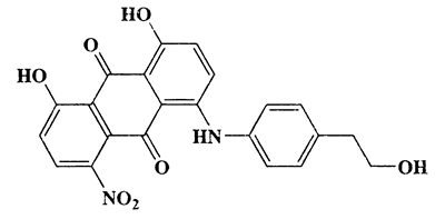 4-(4-Hydroxyethylanilino)-5-nitro-1,8-dihydroxyanthraquinone,9,10-Anthracenedione,1,8-dihydroxy-4-[[4-(2-hydroxyethyl)phenyl]amino]-5-nitro-,CAS 15791-78-3,420.37,C22H16N2O7