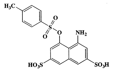 4-Amino-5-(tosyloxy)naphthalene-2,7-disulfonic acid,2,7-Naphthalenedisulfonic acid,4-amino-5-[[(4-methylphenyl)sulfonyl]oxy]-,CAS 6837-93-0,473.5,C17H15NO9S3