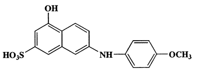 4-Hydroxy-7-(4-methoxyphenylamino)naphthalene-2-sulfonic acid,2-Naphthalenesulfonic acid,7-p-anisidino-4-hydroxy-,CAS 118-51-4,345.37,C17H15NO5S