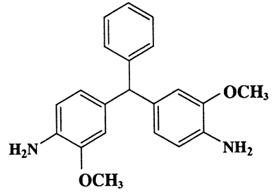 4,4'-Diamino-3,3'-dimethoxytriphenylmethane,O-Anisidine,4,4'-benzylidenebis-,CAS 6259-05-8,334.41,C21H22N2O2