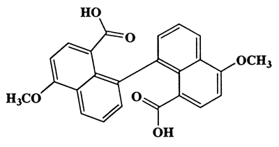 5,5'-Dimethoxy-1,1'-binaphthalene-8,8'-dicarboxylic acid,[1,1'-Binaphthalene]-8,8'-dicarboxylic acid,5,5'-dimethoxy-,CAS 6404-61-1,402.40,C24H18O6
