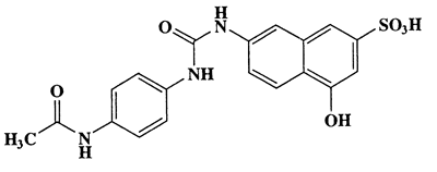 7-(3-(4-Acetamidophenyl)ureido)-4-hydroxynaphthalene-2-sulfonic acid,2-Naphthalenesulfonic acid,7-[[[[4-(acetylamino)phenyl]amino]carbonyl]amino]-4-hydroxy-,CAS 6483-83-6,415.42,C19H17N3O6S