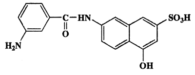 7-(3-Aminobenzamido)-4-hydroxynaphthalene-2-sulfonic acid,2-Naphthalenesulfonic acid,7-(m-aminobenzamido)-4-hydroxy-,CAS 118-50-3,358.37,C17H14N2O5S