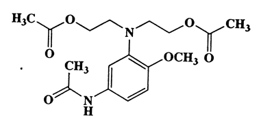Acetamide,N-[3-[bis[2-(acetyloxy)ethyl]amino]-4-methoxyphenyl]-,Acetamide,N-[3-[bis[2-(acetyloxy)ethyl]amino]-4-methoxyphenyl]-,CAS 23128-51-0,352.38,C17H24N2O6