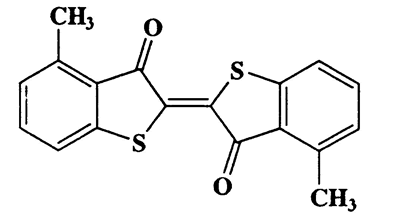 (E)-4-methyl-2-(4-methyl-3-oxobenzo[b]thiophen-2(3H)-ylidene)benzo[b]thiophen-3(2H)-one,Benzo[b]thiophen-3(2H)-one,4-methyl-2-(4-methyl-3-oxobenzo[b]thien-2(3H)-ylidene)-,CAS 5858-24-2,324.42,C18H12O2S2