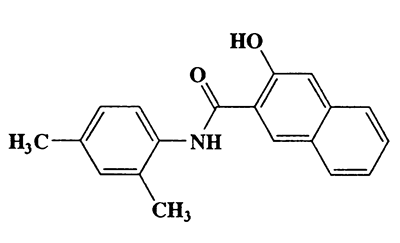 N-(2,4-dimethylphenyl)-3-hydroxy-2-naphthamide,2-Naphthalenecarboxamide,N-(2,4-dimethylphenyl)-3-hydroxy-,CAS 92-75-1,291.34,C19H17NO2
