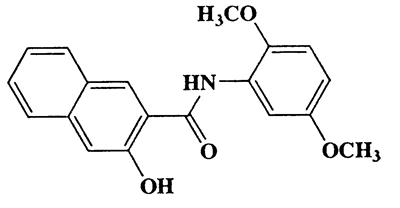 N-(2,5-dimethoxyphenyl)-3-hydroxy-2-naphthamide,2-Naphthalenecarboxamide,N-(2,5-dimethoxyphenyl)-3-hydroxy-,CAS 92-73-9,323.34,C19H17NO4