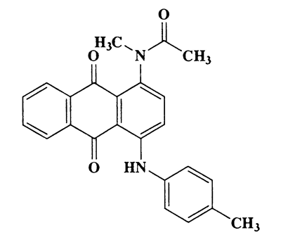 N-(4-(p-toluidino)-9,10-dioxo-9,10-dihydroanthracen-1-yl)-N-methylacetamide,Acetamide,N-[9,10-dihydro-4-[(4-methylphenyl)amino]-9,10-dioxo-1-anthracenyl]-N-methyl-,CAS 6535-64-4,384.43,C24H20N2O3