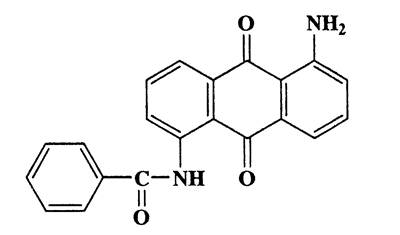 N-(5-amino-9,10-dioxo-9,10-dihydroanthracen-1-yl)benzamide,Benzamide,N-(5-amino-9,10-dihydro-9,10-dioxo-1-anthracenyl)-,CAS 117-06-6,342.35,C21H14N2O3
