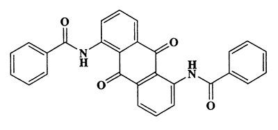 N-(5-benzamido-9,10-dioxo-9,10-dihydroanthracen-1-yl)benzamide,Anthranilic acid,N-(8-amino-1-anthraquinonyl)-,CAS 82-18-5,446.45,C28H18Cl2N2O4