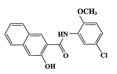 N-(5-chloro-2-methoxyphenyl)-3-hydroxy-2-naphthamide,2-Naphthalenecarboxamide,N-(5-chloro-2-methoxyphenyl)-3-hydroxy-,CAS 137-52-0,327.76,C8H14ClNO3