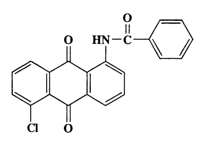 N-(5-chloro-9,10-dioxo-9,10-dihydroanthracen-1-yl)benzamide,Benzamide,N-(5-chloro-1-anthraquinonyl)-,CAS 117-05-5,361.78,C21H12ClNO3
