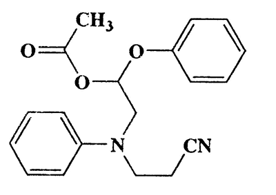 N-cyanoethyl-N-phenyloxyacetoxyethylaniline,Acetic acid,phenoxy-,2-[(2-cyanoethyl)phenylamino]ethylester,CAS 82206-29-9,324.37,C19H20N2O3