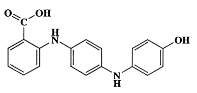 N-[p-(p-hydroxyanilino)phenyl]anthranilic acid,Benzoic acid,2-[[4-[(4-hydroxyphenyl)amino]phenyl]amino]-,CAS 6379-19-7,320.34,C19H16N2O3